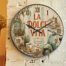 La Dolce Vita Italian ラージ壁時計