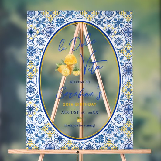 La Dolce Vita Italian Birthday Party アクリルサイン (ニュートラル)