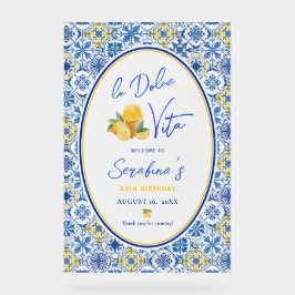 La Dolce Vita Italian Birthday Party Frosted アクリルサイン