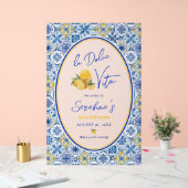 La Dolce Vita Italian Birthday Party Frosted アクリルサイン (ウェディング)