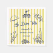 La Dolce Vita Italian Bridal Shower Party スタンダードカクテルナプキン (正面)