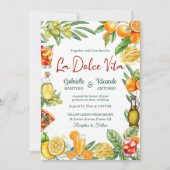 La Dolce Vita Italian Citrus Cocktail Wedding  招待状 (正面)