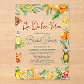 La Dolce Vita Italian Cocktail Bridal Shower アクリル招待状 (正面)