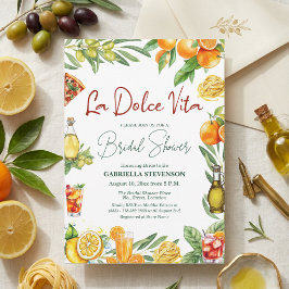 La Dolce Vita Italian Cocktail Bridal Shower 招待状