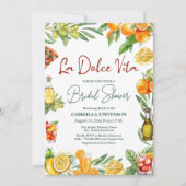 La Dolce Vita Italian Cocktail Bridal Shower 招待状 (正面)