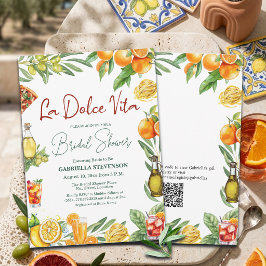 La Dolce Vita Italian Cocktail QR Code Bridal   招待状