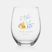 La Dolce Vita Italian Destination Wedding ステムなしワイングラス (正面)