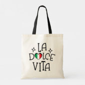 La Dolce Vita Italian Flag Heart トートバッグ (裏面)