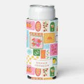 La Dolce Vita Italian French Personalized Colorful スリム缶クーラー (Seltzer正面)