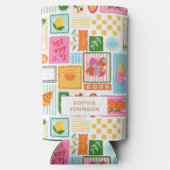 La Dolce Vita Italian French Personalized Colorful スリム缶クーラー (裏面)