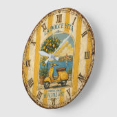 La Dolce Vita Italian Lemon Coast Decor ラージ壁時計 (傾斜)