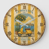 La Dolce Vita Italian Lemon Coast Decor ラージ壁時計 (正面)