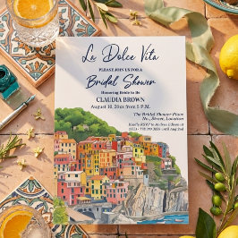 La Dolce Vita Italian Riviera Bridal Shower 招待状