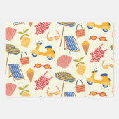 La dolce Vita Italian summer beach Pattern ラッピングペーパーシート (正面2)
