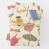 La dolce Vita Italian summer beach Pattern ラッピングペーパーシート (インサイチュ)