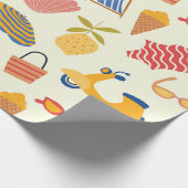 La dolce Vita Italian summer beach Pattern  ラッピングペーパー (角)