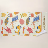 La dolce Vita Italian summer beach Pattern custom  ビーチタオル (正面)