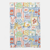 La Dolce Vita Italian Summer Lemon Mediterranean  キッチンタオル (縦)