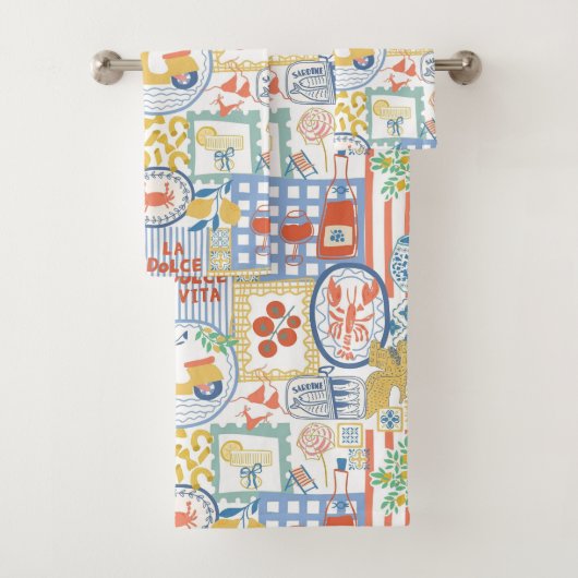 La Dolce Vita Italian Summer Lemon Mediterranean  バスタオルセット (インサイチュ)