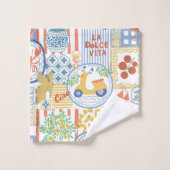 La Dolce Vita Italian Summer Lemon Mediterranean  バスタオルセット (ウォッシュタオル)