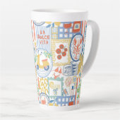 La Dolce Vita Italian Summer Lemons Mediterranean カフェラテマグ (右アングル)