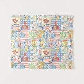 La Dolce Vita Italian Summer Lemons Mediterranean  タペストリー (正面(横))