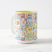 La Dolce Vita Italian Summer Lemons Mediterranean  ツートーンマグカップ (正面左)