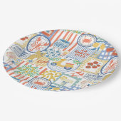 La Dolce Vita Italian Summer Lemons Mediterranean  ペーパープレート (アングル)