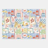 La Dolce Vita Italian Summer Lemons Mediterranean  ラッピングペーパーシート (正面)