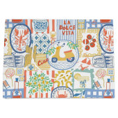 La Dolce Vita Italian Summer Lemons Mediterranean ラージペーパーバッグ (正面)