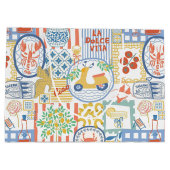 La Dolce Vita Italian Summer Lemons Mediterranean ラージペーパーバッグ (裏面)