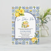 La Dolce Vita Italian Tiles Bridal Shower 招待状 (スタンド正面)
