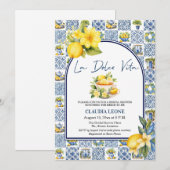 La Dolce Vita Italian Tiles Bridal Shower 招待状 (正面/裏面)