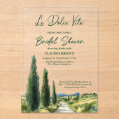 La Dolce Vita Italian View Bridal Shower アクリル招待状 (正面)