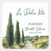 La Dolce Vita Italian View Bridal Shower スクエアシール (正面)
