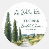 La Dolce Vita Italian View Bridal Shower ラウンドシール (正面)