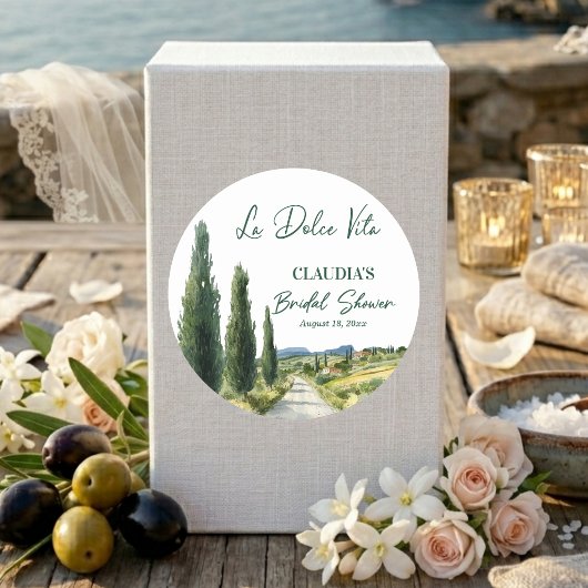 La Dolce Vita Italian View Bridal Shower ラウンドシール