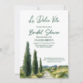 La Dolce Vita Italian View Bridal Shower 招待状 (正面)