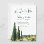 La Dolce Vita Italian View Elegant Wedding 招待状 (正面)