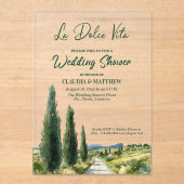 La Dolce Vita Italian View Wedding Shower アクリル招待状 (正面)