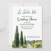 La Dolce Vita Italian View Wedding Shower 招待状 (正面)