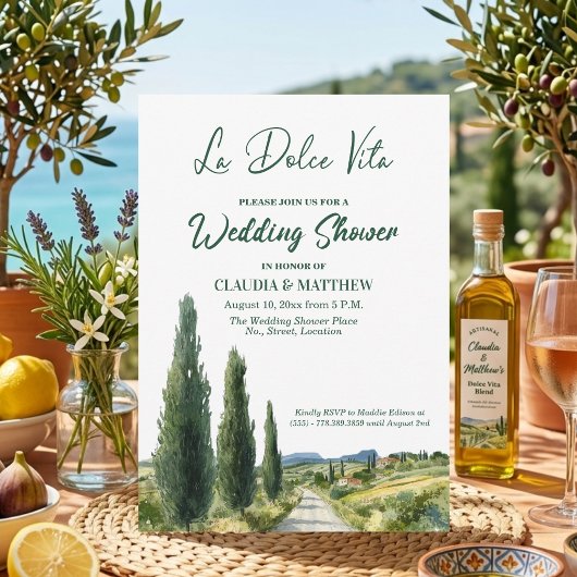 La Dolce Vita Italian View Wedding Shower 招待状