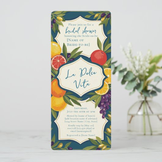 La Dolce Vita Italy Bridal Shower 招待状 (スタンド正面)