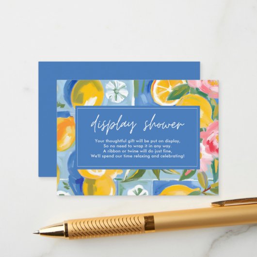 La dolce vita lemonブライダルシャワーディスプレイシャワー エンクロージャーカード (正面/裏面インサイチュ)