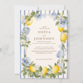 La Dolce Vita Lemon Citrus Italian summer Wedding 招待状 (正面)