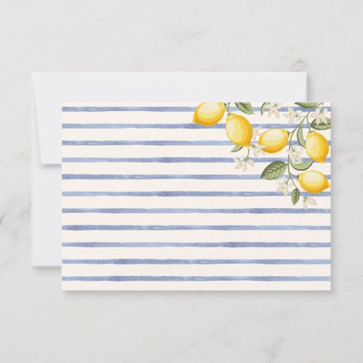 La Dolce Vita Lemon Citrus Mediterranean Wedding 出欠カード (裏面)