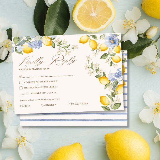 La Dolce Vita Lemon Citrus Mediterranean Wedding 出欠カード