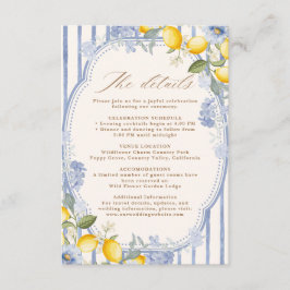La Dolce Vita Lemon Citrus wedding details エンクロージャーカード