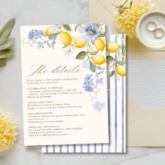 La Dolce Vita Lemon Citrus wedding details エンクロージャーカード