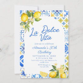 La Dolce Vita Lemon elegent イタリアン 30th Birthday 招待状